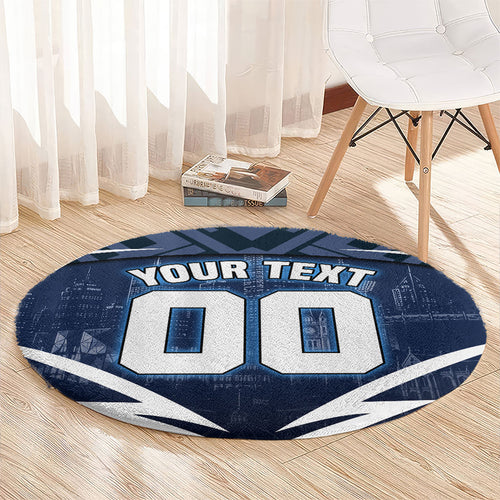 Personalised Carlton Blues Football Round Carpet Superhero Comic Art Dark Geometric City