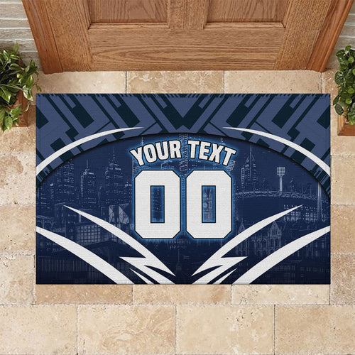 Personalised Carlton Blues Football Rubber Doormat Superhero Comic Art Dark Geometric City