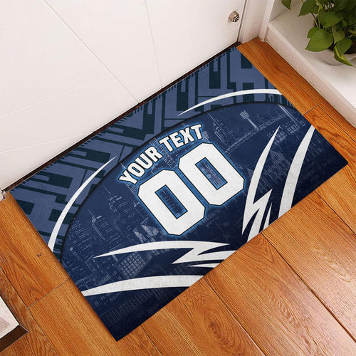 Personalised Carlton Blues Football Rubber Doormat Superhero Comic Art Dark Geometric City