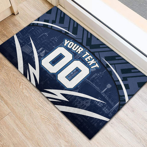 Personalised Carlton Blues Football Rubber Doormat Superhero Comic Art Dark Geometric City