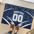 Personalised Carlton Blues Football Rubber Doormat Superhero Comic Art Dark Geometric City