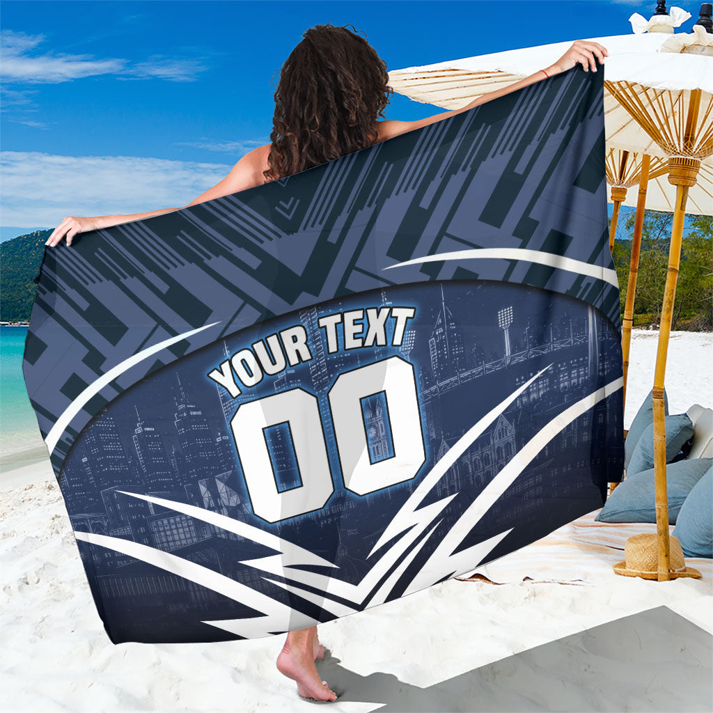 Personalised Carlton Blues Football Sarong Superhero Comic Art Dark Geometric City