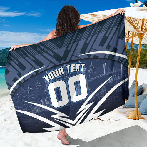 Personalised Carlton Blues Football Sarong Superhero Comic Art Dark Geometric City