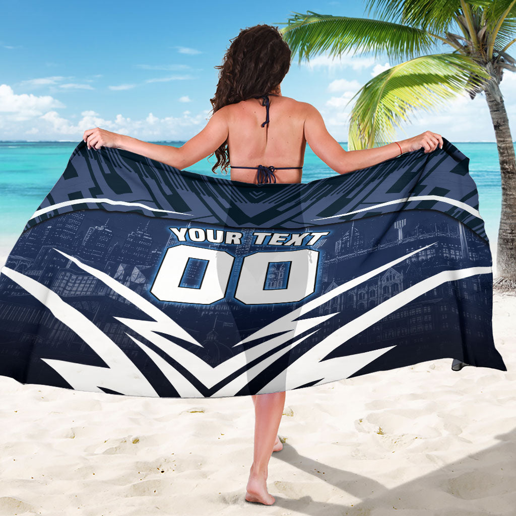 Personalised Carlton Blues Football Sarong Superhero Comic Art Dark Geometric City
