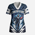Personalised Carlton Blues Football Scrub Top Superhero Comic Art Dark Geometric City