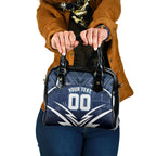 Personalised Carlton Blues Football Shoulder Handbag Superhero Comic Art Dark Geometric City