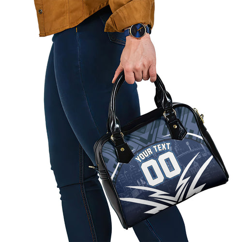 Personalised Carlton Blues Football Shoulder Handbag Superhero Comic Art Dark Geometric City