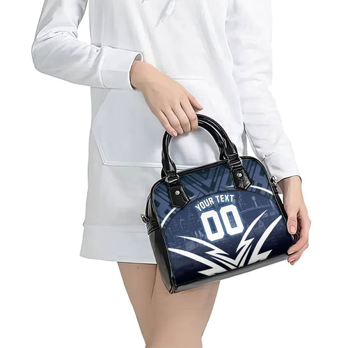 Personalised Carlton Blues Football Shoulder Handbag Superhero Comic Art Dark Geometric City