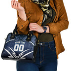 Personalised Carlton Blues Football Shoulder Handbag Superhero Comic Art Dark Geometric City