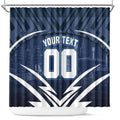 Personalised Carlton Blues Football Shower Curtain Superhero Comic Art Dark Geometric City