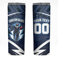 Personalised Carlton Blues Football Skinny Tumbler Superhero Comic Art Dark Geometric City