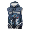 Personalised Carlton Blues Football Sleeveless Hoodie Superhero Comic Art Dark Geometric City