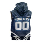 Personalised Carlton Blues Football Sleeveless Hoodie Superhero Comic Art Dark Geometric City