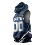 Personalised Carlton Blues Football Sleeveless Hoodie Superhero Comic Art Dark Geometric City