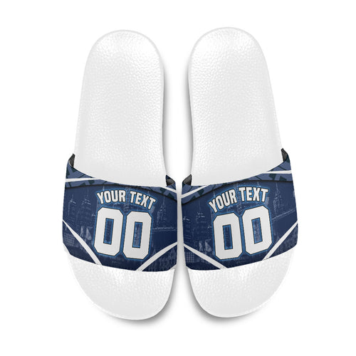 Personalised Carlton Blues Football Slide Sandals Superhero Comic Art Dark Geometric City