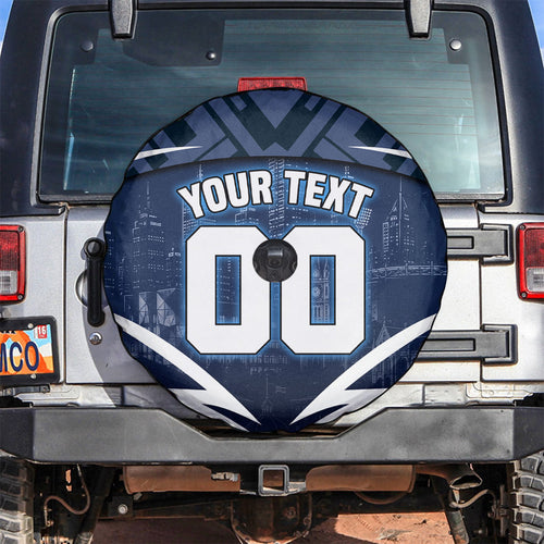 Personalised Carlton Blues Football Spare Tire Cover Superhero Comic Art Dark Geometric City