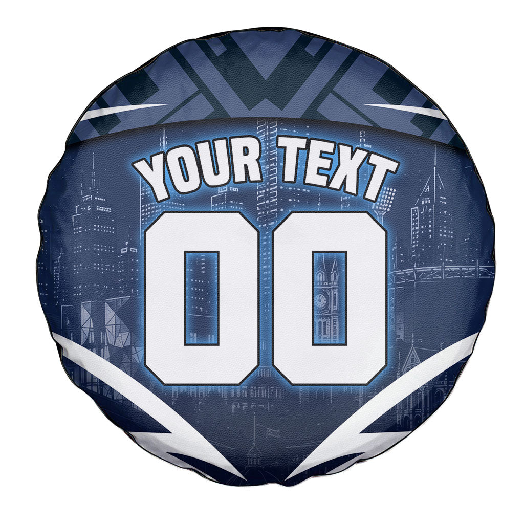 Personalised Carlton Blues Football Spare Tire Cover Superhero Comic Art Dark Geometric City