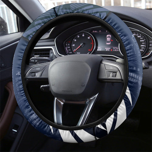 Carlton Blues Football Steering Wheel Cover Superhero Comic Art Dark Geometric City