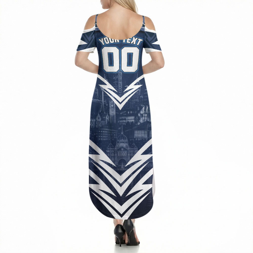 Personalised Carlton Blues Football Summer Maxi Dress Superhero Comic Art Dark Geometric City
