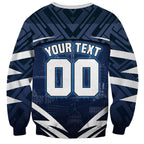 Personalised Carlton Blues Football Sweatshirt Superhero Comic Art Dark Geometric City