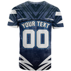 Personalised Carlton Blues Football T Shirt Superhero Comic Art Dark Geometric City