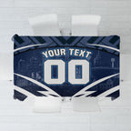 Personalised Carlton Blues Football Tablecloth Superhero Comic Art Dark Geometric City