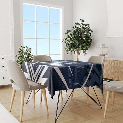 Personalised Carlton Blues Football Tablecloth Superhero Comic Art Dark Geometric City