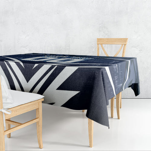 Personalised Carlton Blues Football Tablecloth Superhero Comic Art Dark Geometric City