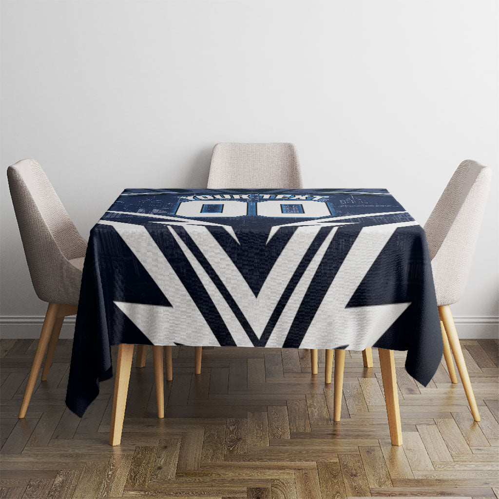 Personalised Carlton Blues Football Tablecloth Superhero Comic Art Dark Geometric City