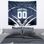 Personalised Carlton Blues Football Tapestry Superhero Comic Art Dark Geometric City