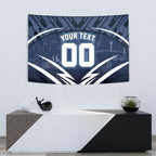 Personalised Carlton Blues Football Tapestry Superhero Comic Art Dark Geometric City
