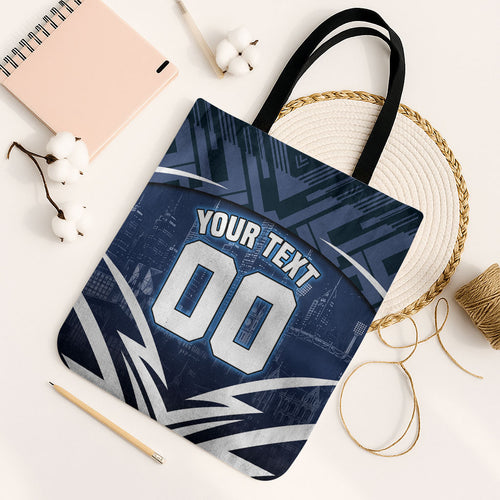Personalised Carlton Blues Football Tote Bag Superhero Comic Art Dark Geometric City