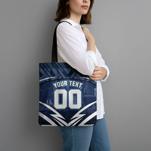 Personalised Carlton Blues Football Tote Bag Superhero Comic Art Dark Geometric City