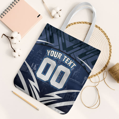 Personalised Carlton Blues Football Tote Bag Superhero Comic Art Dark Geometric City