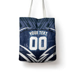 Personalised Carlton Blues Football Tote Bag Superhero Comic Art Dark Geometric City