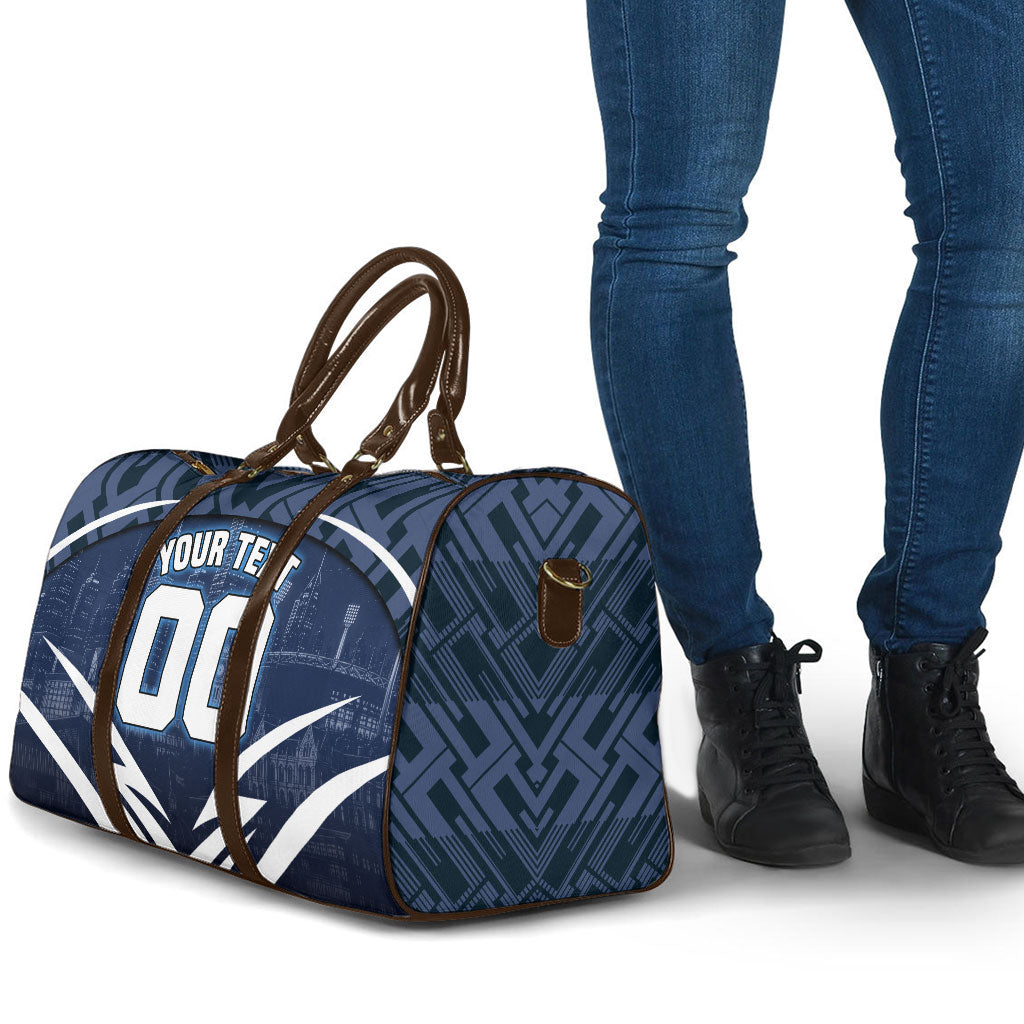 Personalised Carlton Blues Football Travel Bag Superhero Comic Art Dark Geometric City