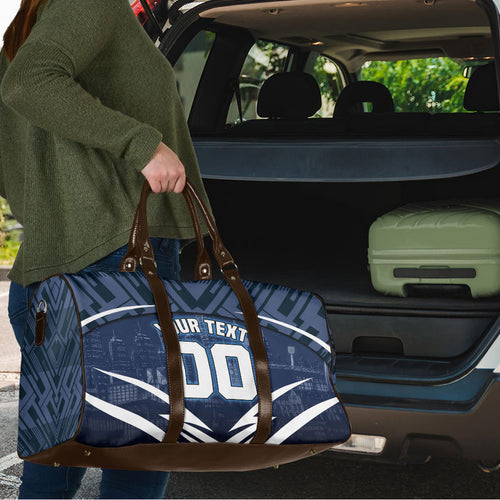 Personalised Carlton Blues Football Travel Bag Superhero Comic Art Dark Geometric City