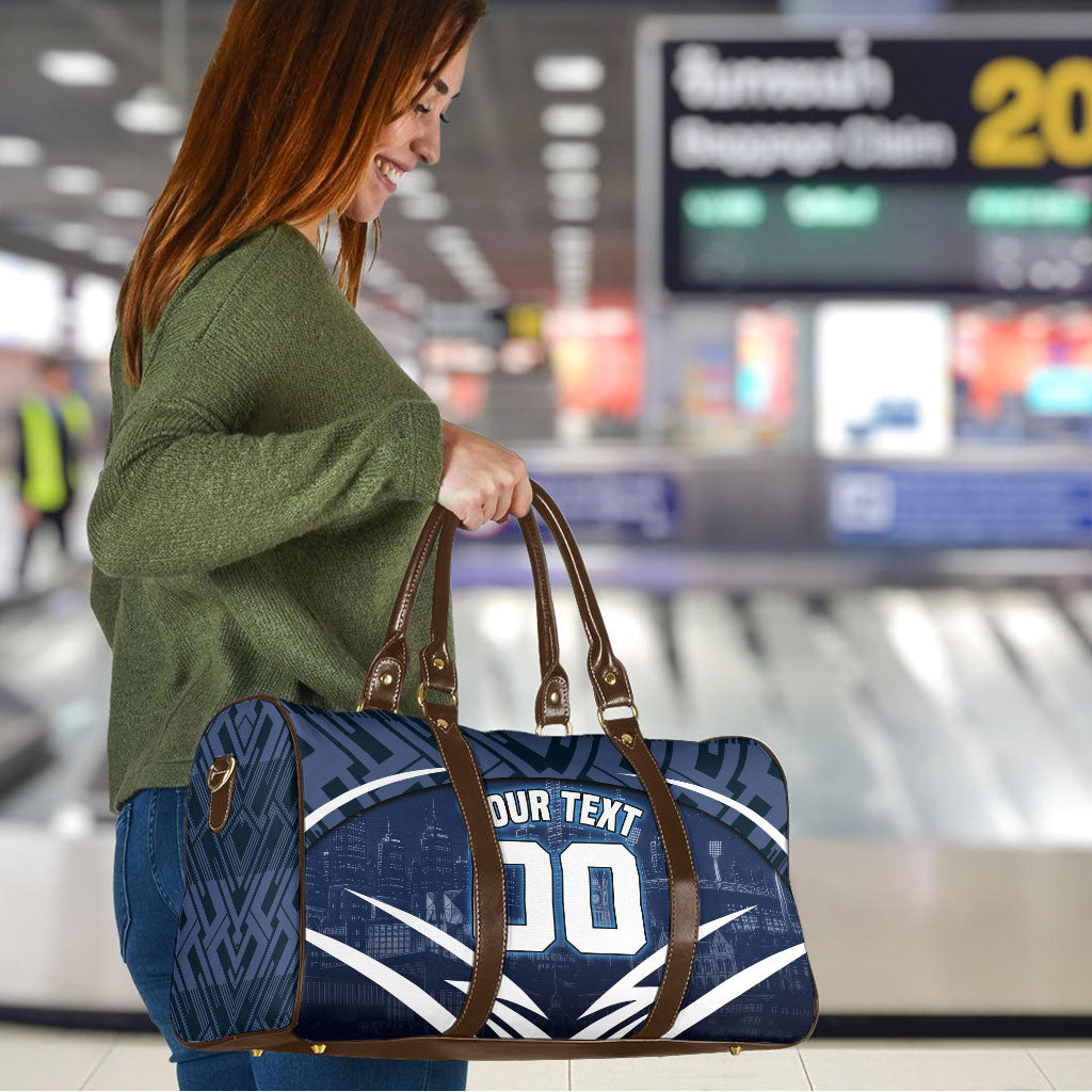 Personalised Carlton Blues Football Travel Bag Superhero Comic Art Dark Geometric City