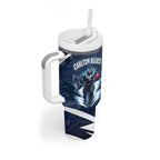Personalised Carlton Blues Football Tumbler With Handle Superhero Comic Art Dark Geometric City