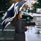 Personalised Carlton Blues Football Umbrella Superhero Comic Art Dark Geometric City