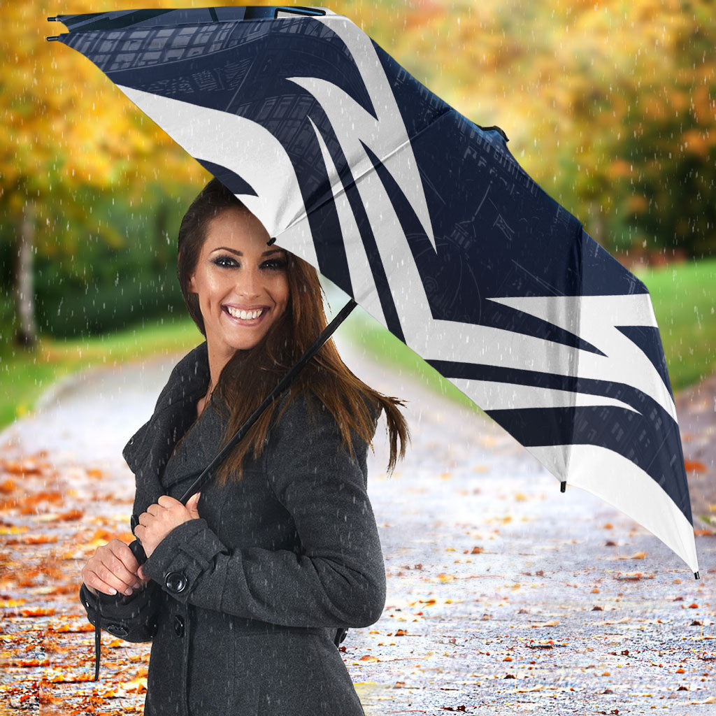 Personalised Carlton Blues Football Umbrella Superhero Comic Art Dark Geometric City