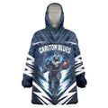 Personalised Carlton Blues Football Wearable Blanket Hoodie Superhero Comic Art Dark Geometric City