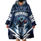 Personalised Carlton Blues Football Wearable Blanket Hoodie Superhero Comic Art Dark Geometric City