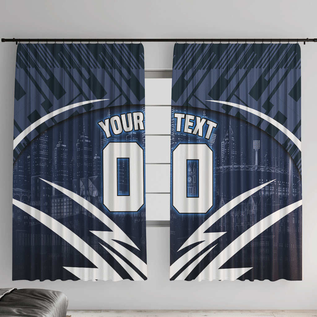 Personalised Carlton Blues Football Window Curtain Superhero Comic Art Dark Geometric City
