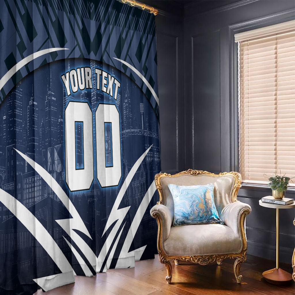 Personalised Carlton Blues Football Window Curtain Superhero Comic Art Dark Geometric City