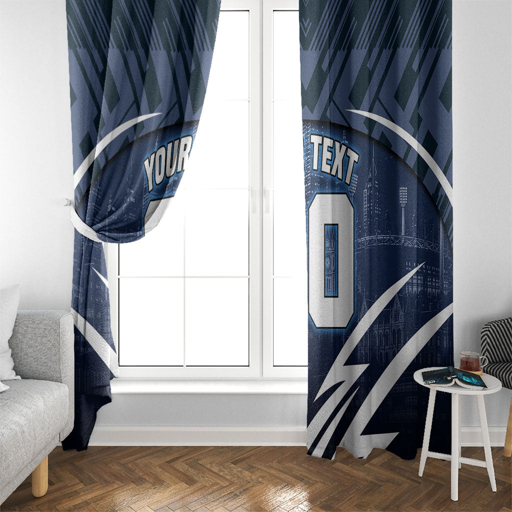 Personalised Carlton Blues Football Window Curtain Superhero Comic Art Dark Geometric City