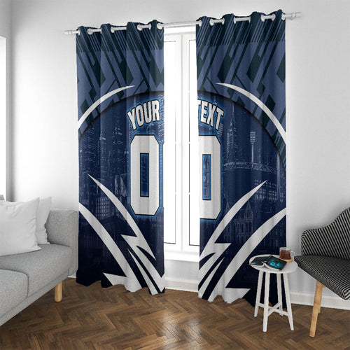 Personalised Carlton Blues Football Window Curtain Superhero Comic Art Dark Geometric City