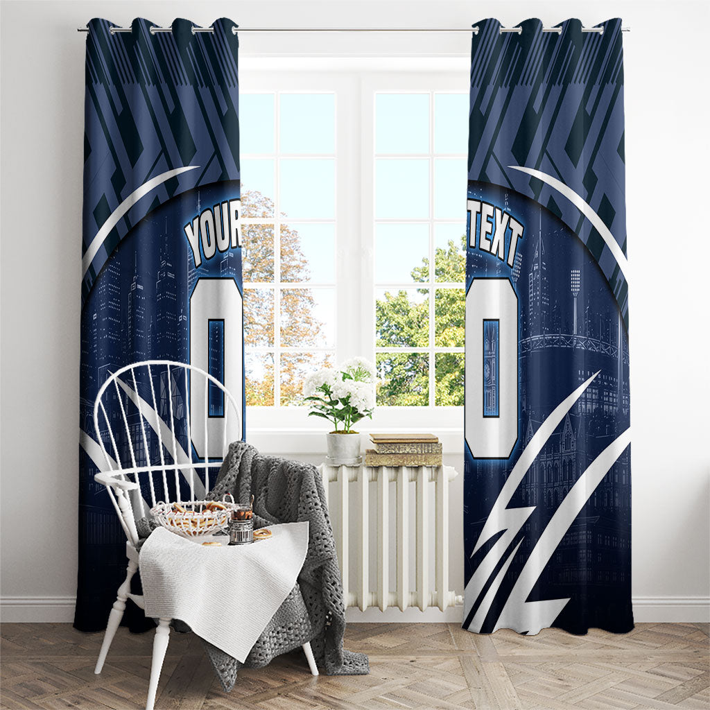 Personalised Carlton Blues Football Window Curtain Superhero Comic Art Dark Geometric City