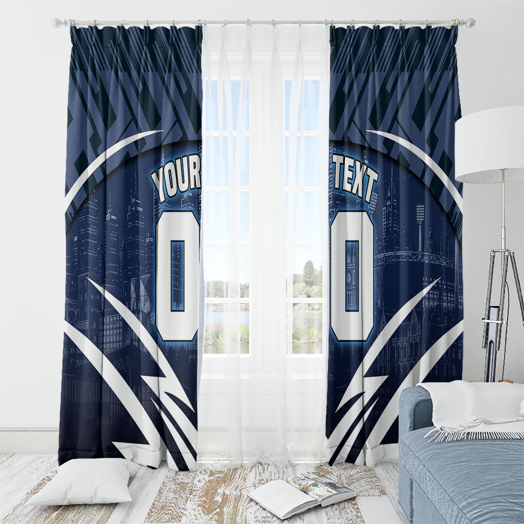 Personalised Carlton Blues Football Window Curtain Superhero Comic Art Dark Geometric City