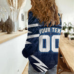 Personalised Carlton Blues Football Women Casual Shirt Superhero Comic Art Dark Geometric City